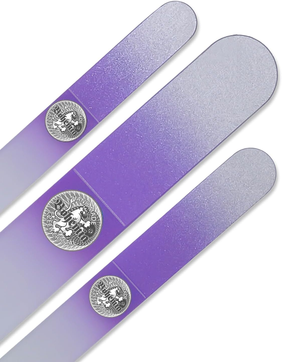 Bohemia – Lima de uñas de cristal checo  Juego de 3 limas de uñas de vidrio  Productos profesionales de manicura y pedicura para dar forma suave y