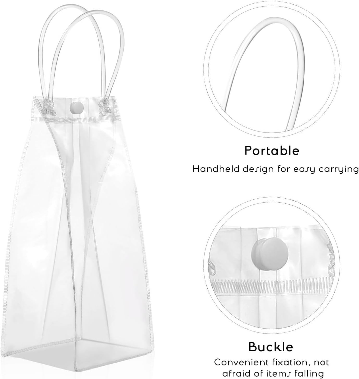 STOBAZA 15 bolsas de regalo, bolsas de regalo de plástico transparente a granel con asa, pequeñas bolsas transparentes para envolver regalo, bolsas