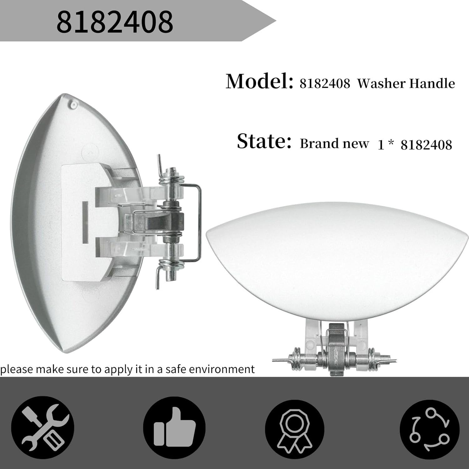 8182408 Mango de arandela compatible con Whirlpool LHW0050PQ0LHW0050PQ1LHW0050PQ2LHW0050PQ3LHW0050PQ4 Reemplazo de lavadora