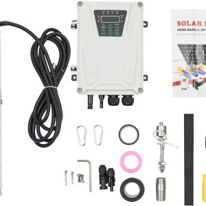Bomba sumergible solar de pozo profundo de 3 pulgadas, 24 V, 270 W, bomba de agua solar sumergible de acero inoxidable para riego agrícola + kit de Bomba sumergible solar de pozo profundo de 3 pulgadas, 24 V, 270 W, bomba de agua solar sumergible de acero inoxidable para riego agrícola + kit de