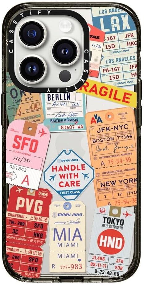 CASETiFY Funda Impact para iPhone 15 Pro 4 veces probada contra caídas de grado militar, protección contra caídas de 8.2 pies  Impresiones adhesivas
