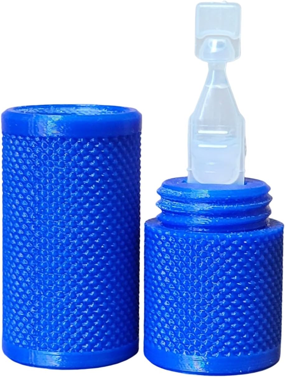 Soporte para viales de gotas para ojos y estuche de transporte de bolsillo  Capacidad para un (1) vial de colirio de un solo uso  Ideal para llevar