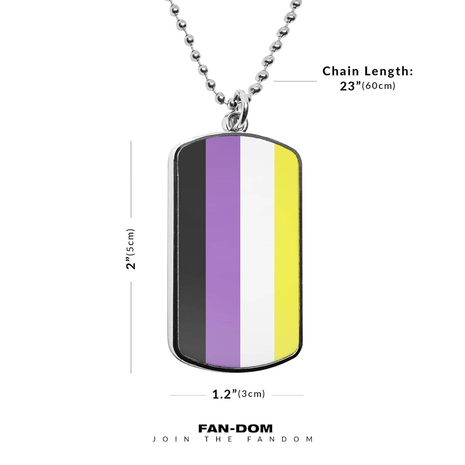 Pride Flags dogtag necklace Transgender Bisexual Lesbian Polysexual Asexual Demisexual Pansexual Flags (Nonbinary)