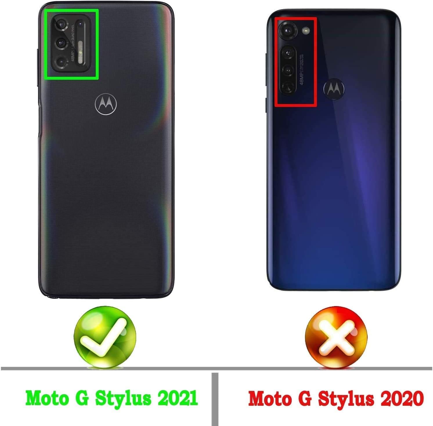 AYMECL Funda para Moto G Stylus 2021 (no compatible con 5G), Motorola Moto G Stylus 2021 con película nano a prueba de explosiones 2 unidades, grado