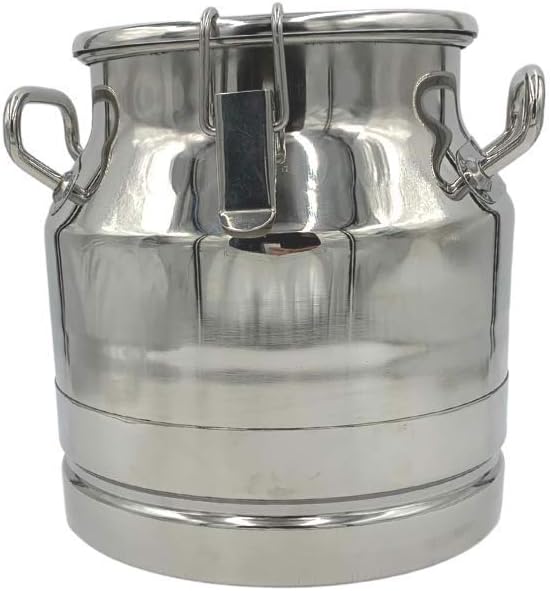 Leche de acero inoxidable (grado 304), latas de transporte de jarabe de arce, tapa sellada y espita opcional (10 litros (2.6 galones), solo