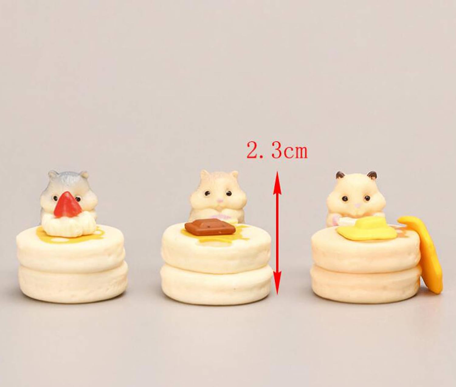 6 figuras de pastel y hámster, colección de figuras de animales de hámster, juego de decoración de pasteles para jardín de hadas, casa de muñecas en