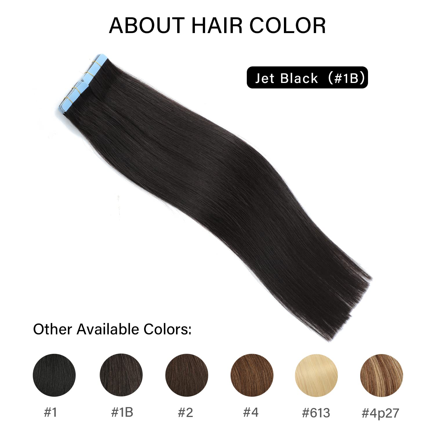 Extensiones de cabello humano adhesivas de cabello humano Remy 100 % real, 1.76 onzas, 20 unidades, cabello virgen brasileño, lacio, sin costuras,