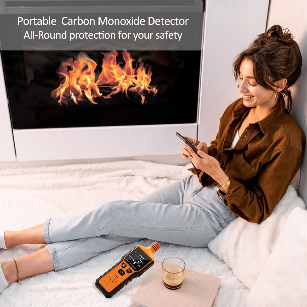 Medidor de monóxido de carbono de mano, detector de monóxido de carbono portátil alimentado por batería, probador de sensor de CO profesional con