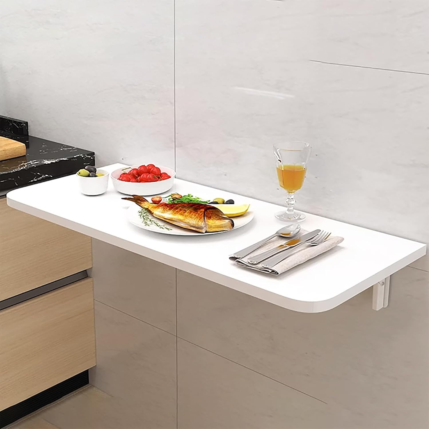 QJIBVZY Mesa plegable para colgar en la pared, mesa plegable con soporte, mesa de pared portátil, mesa plegable flotante para cocina, lavadero,