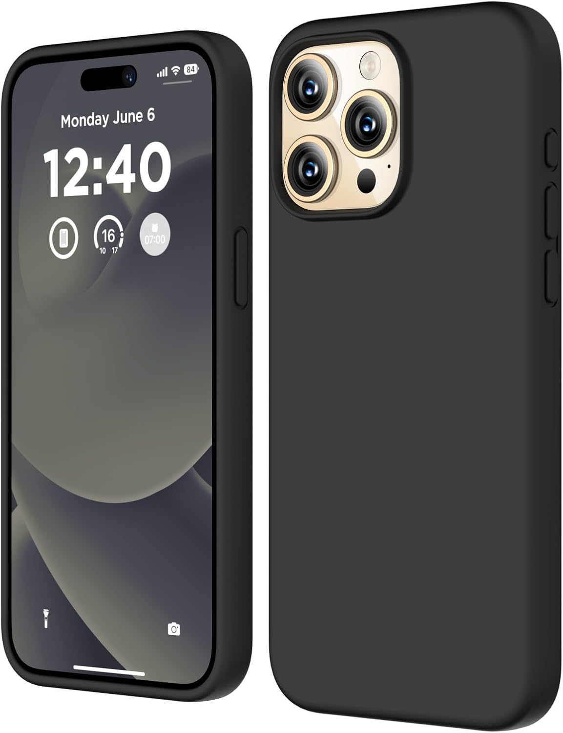 Compatible con iPhone 15 Pro Max, funda de silicona líquida, funda protectora de cuerpo completo a prueba de golpes, funda delgada para teléfono con