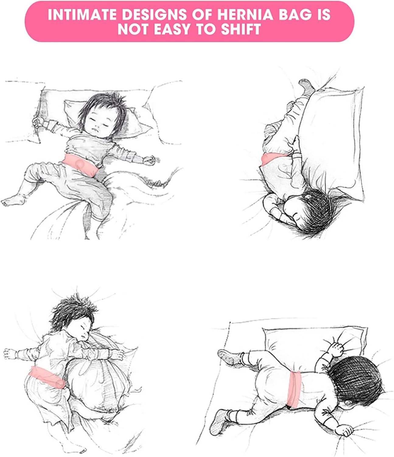 Cinturón de hernia umbilical para bebé, 2 piezas, cinturón de hernia, tratamiento de hernia, cinturón de hernia umbilical para bebés (rosa)