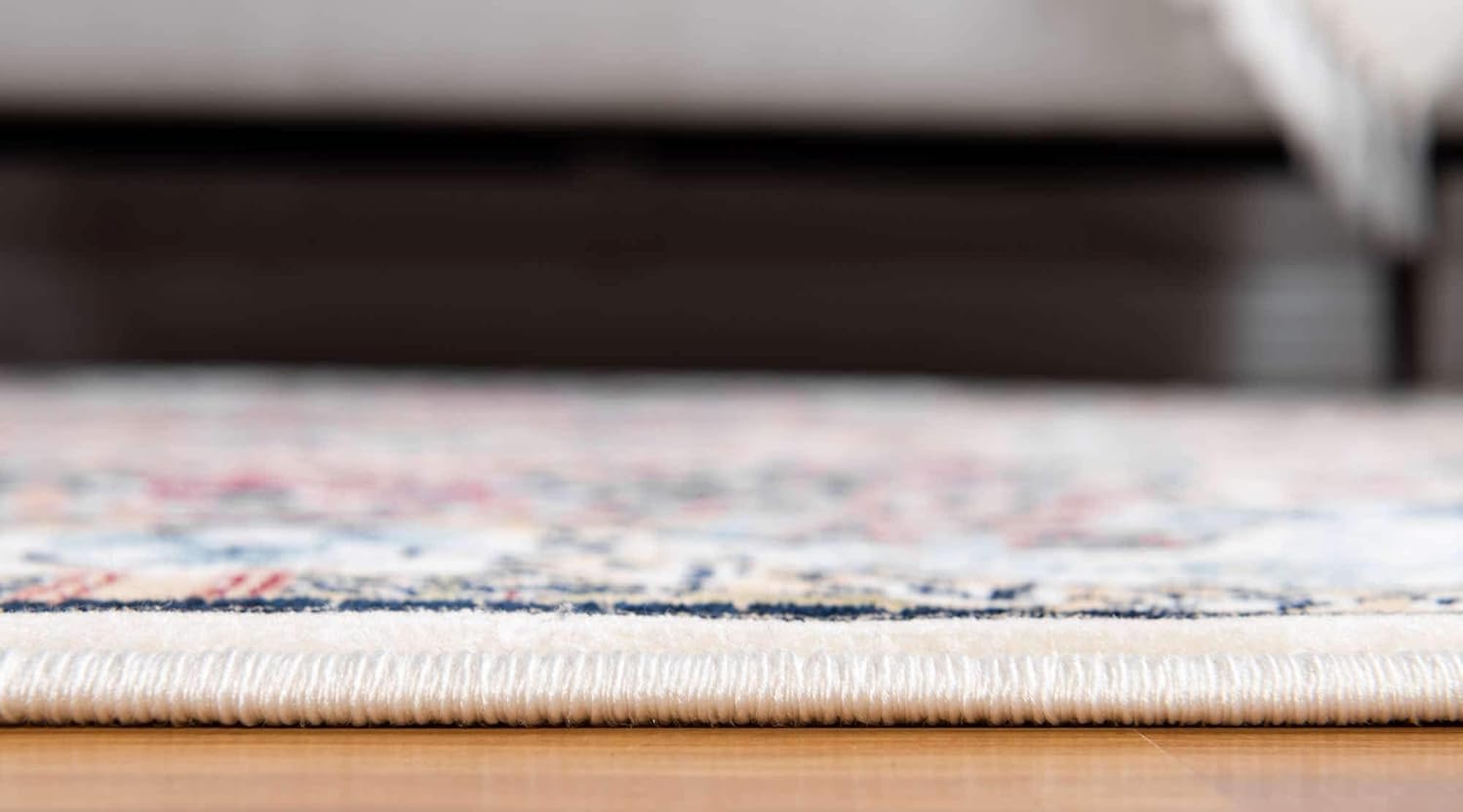 Unique Loom Narenj Collection – Alfombra clásica con diseño texturizado de medallón, 5 x 8 pies, color marfil y azul