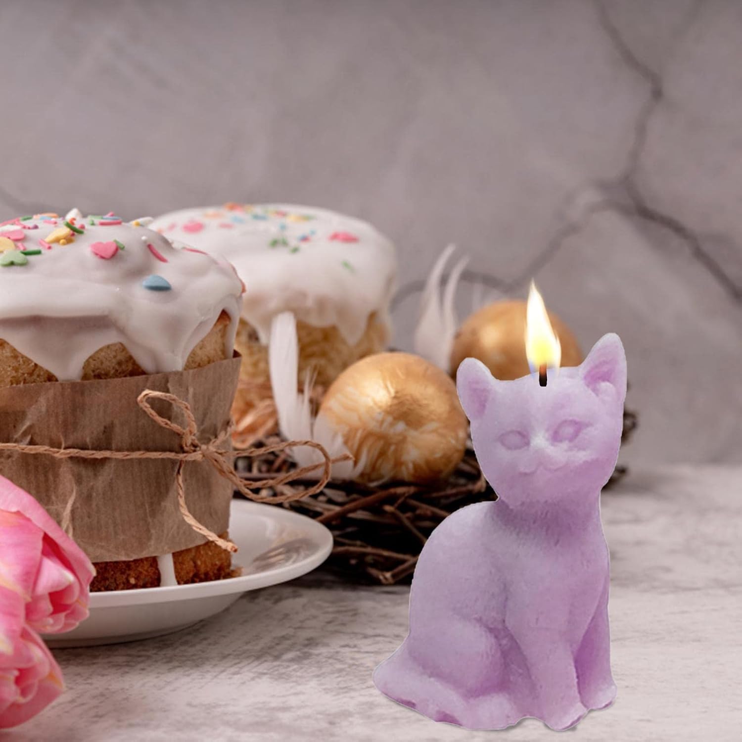 Molde de silicona para gatos  Moldes de silicona para dormir para gatos  Moldes de silicona para velas de gato, molde de fondant para hacer