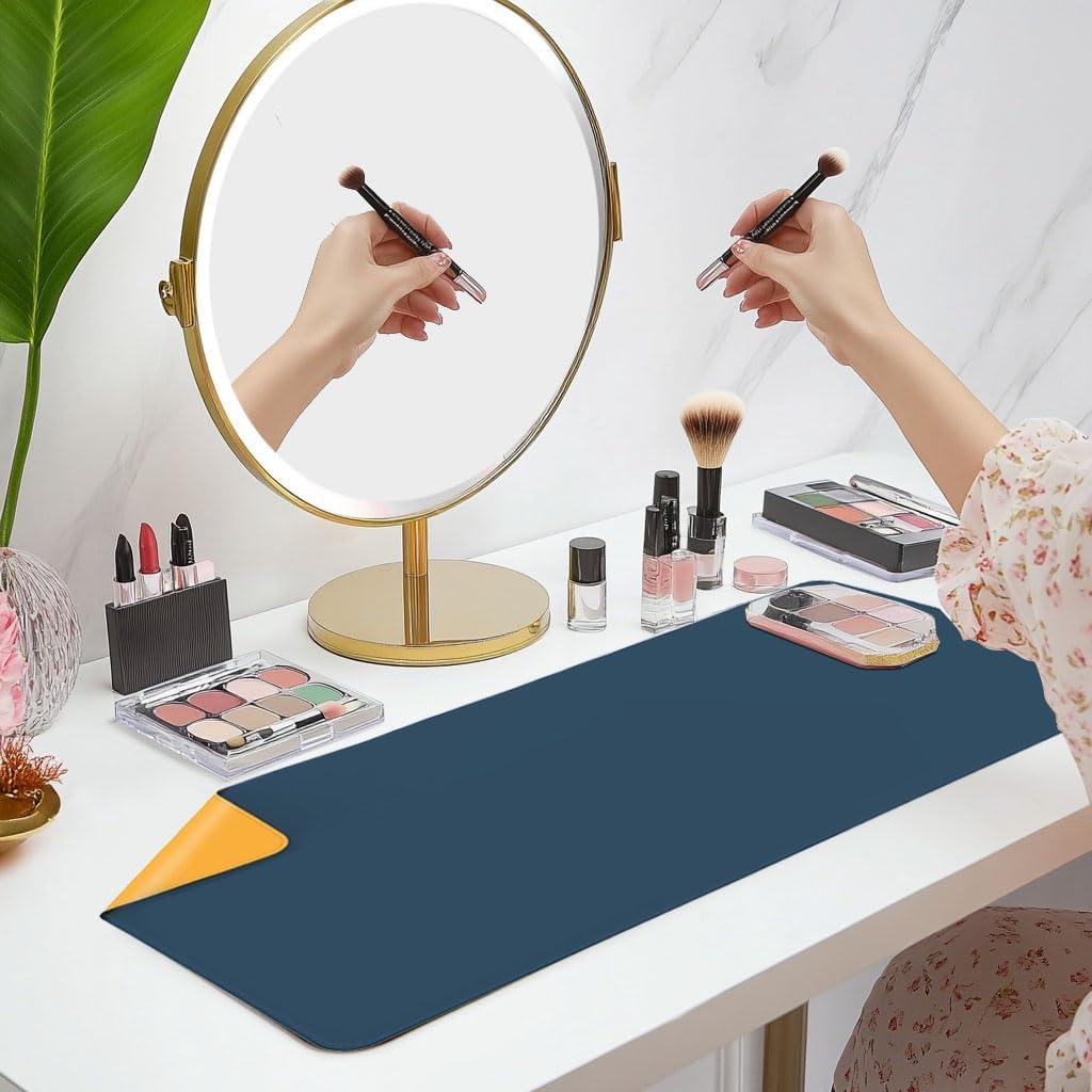 Tapete de maquillaje para protector de tocador, tapete de manualidades para proteger la mesa, tapete de mesa de arte de uñas, protector de tocador,