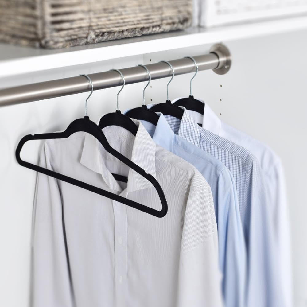 Yaheetech Perchas de terciopelo antideslizantes  Perchas de terciopelo resistentes  Perchas de ropa para ahorrar espacio con gancho giratorio de