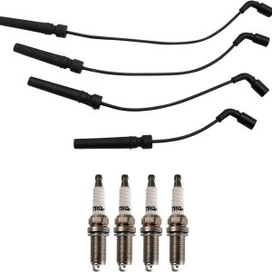 TRQ Kit de encendido Juego de bujías y cables compatibles con Chevrolet Aveo L4 1.6L TRQ Kit de encendido Juego de bujías y cables compatibles con Chevrolet Aveo L4 1.6L