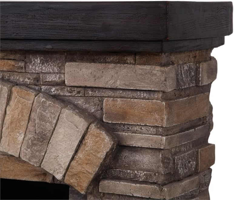 Chimenea eléctrica independiente de óxido de magnesio de cerámica de 36 pulgadas con 4 ajustes de efecto de llama parpadeante, control remoto y