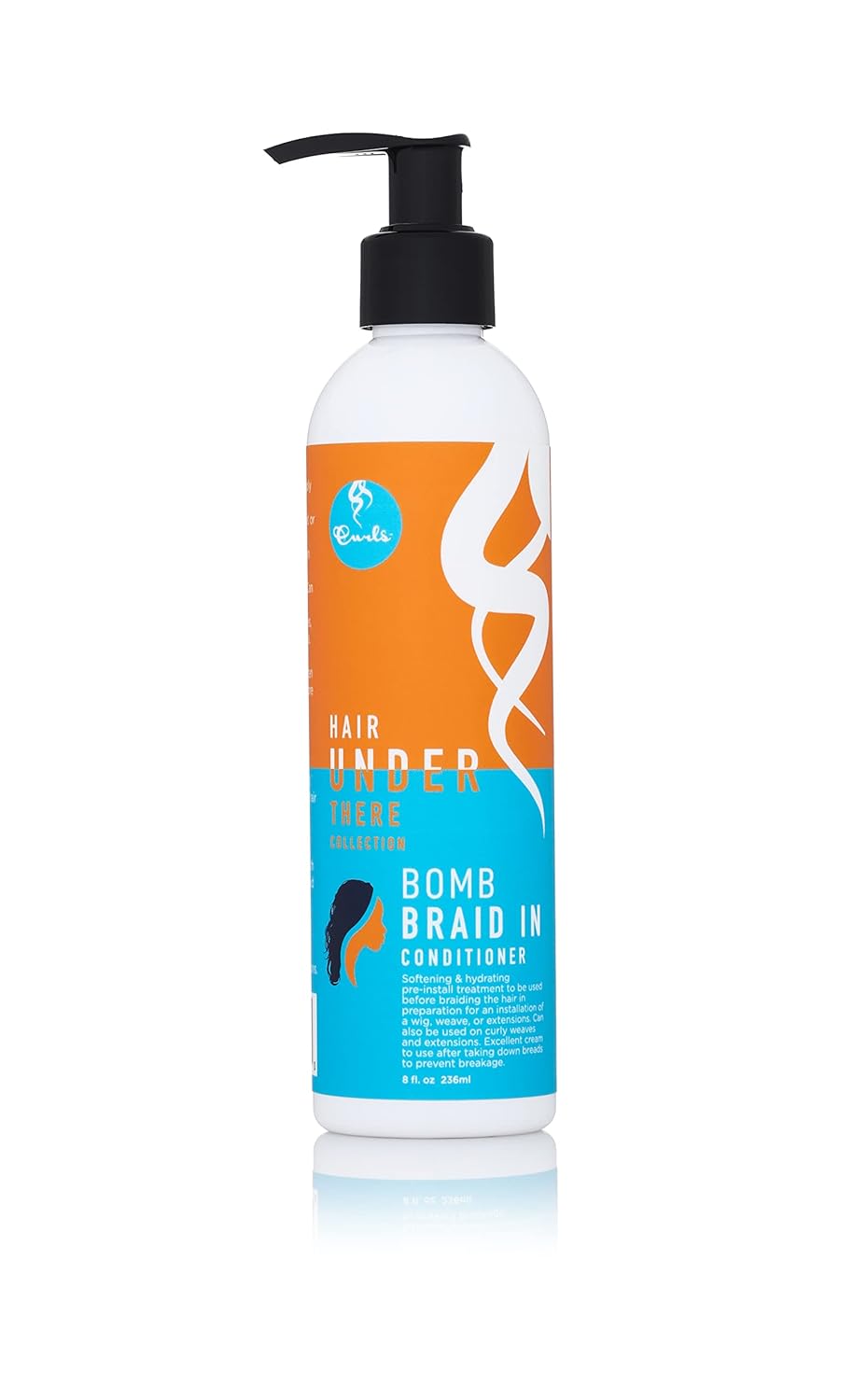 Curls Hair Under There Bomb Braid In Acondicionador – Tratamiento suavizante e hidratante preinstalado – Uso en tejidos y extensiones rizadas –