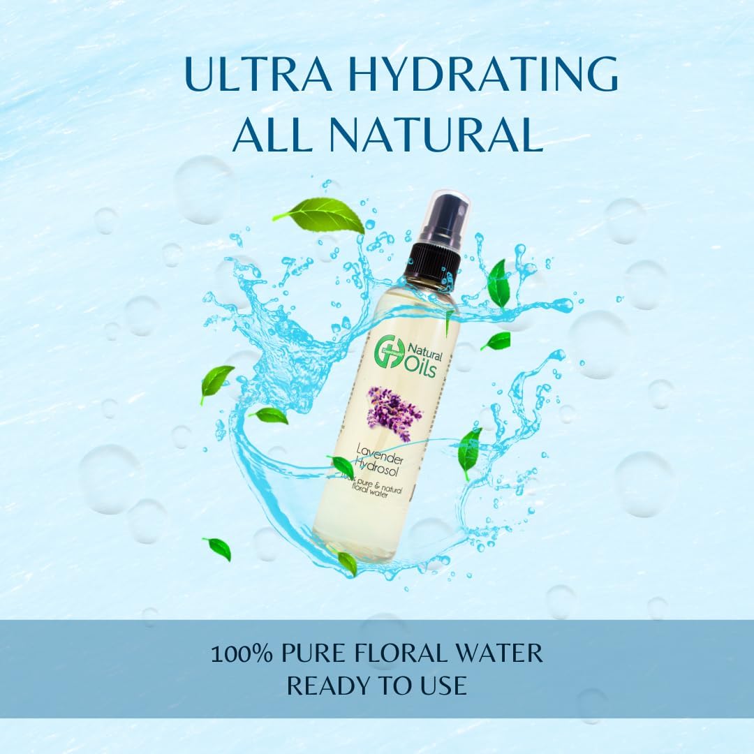 Lavender Hydrosol (agua floral)  jarra de plástico de 8 onzas líquidas con tapa  100% puro (no aceite)