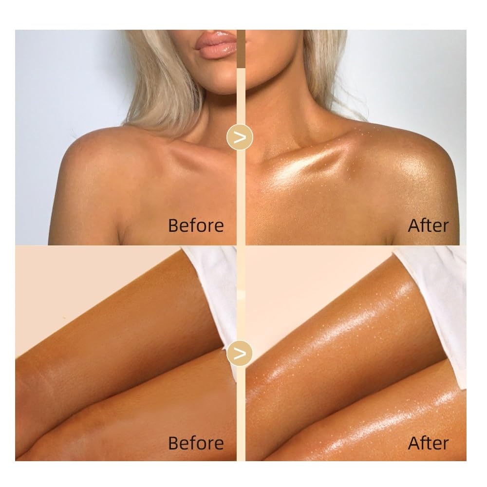 Maquillaje iluminador de cuerpo blanco, de larga duración, impermeable, líquido para el cabello y el cuerpo, aceite brillante (blanco)