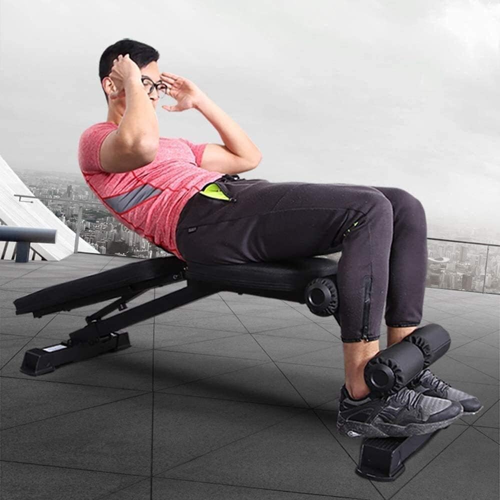 Banco de pesas ajustable, banco de entrenamiento de fuerza, banco de gimnasio para vertical, inclinación, declinación y ejercicio plano, color negro