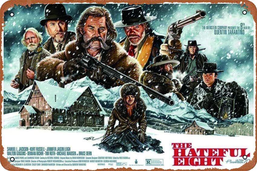 Quentin Tarantino – Cartel clásico de la película The Hateful Eight, letrero de metal retro para el hogar, café, restaurante, bar, pub, tienda,
