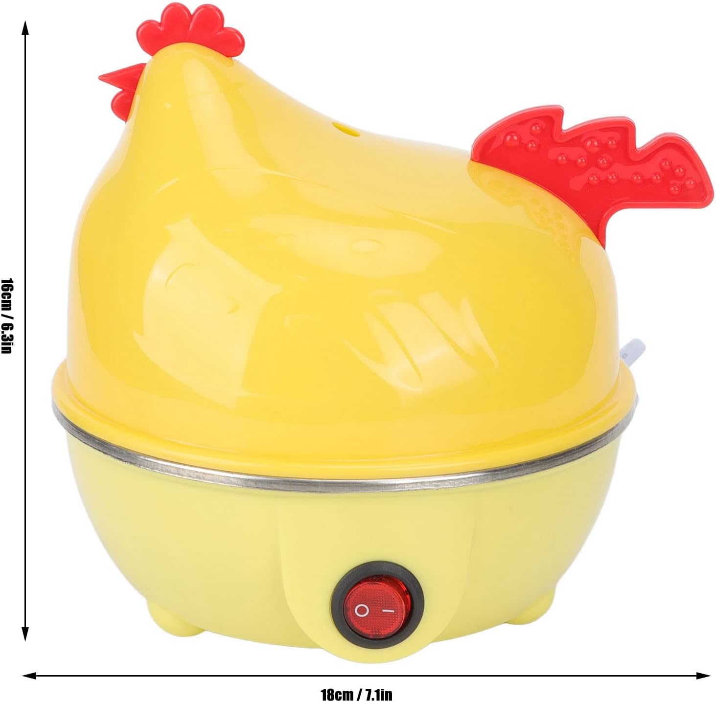 Jeanoko Olla rápida para huevos, olla multifuncional para huevos con capacidad de 7 huevos, apagado automático, forma de pollo para desayuno, huevos