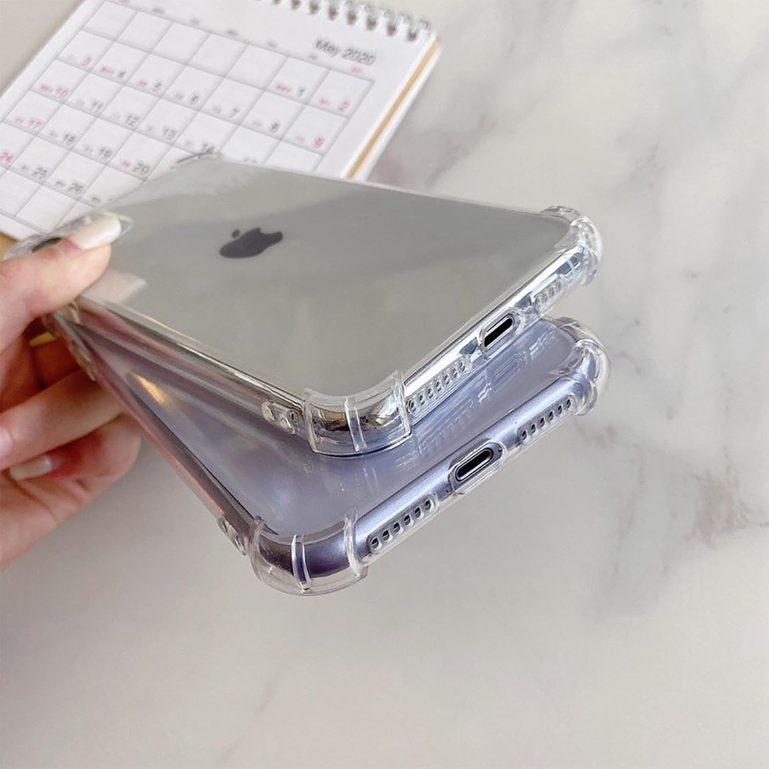 siduater Funda con soporte para correa para iPhone 11 Pro Max con soporte, funda protectora de TPU suave y transparente a prueba de golpes,