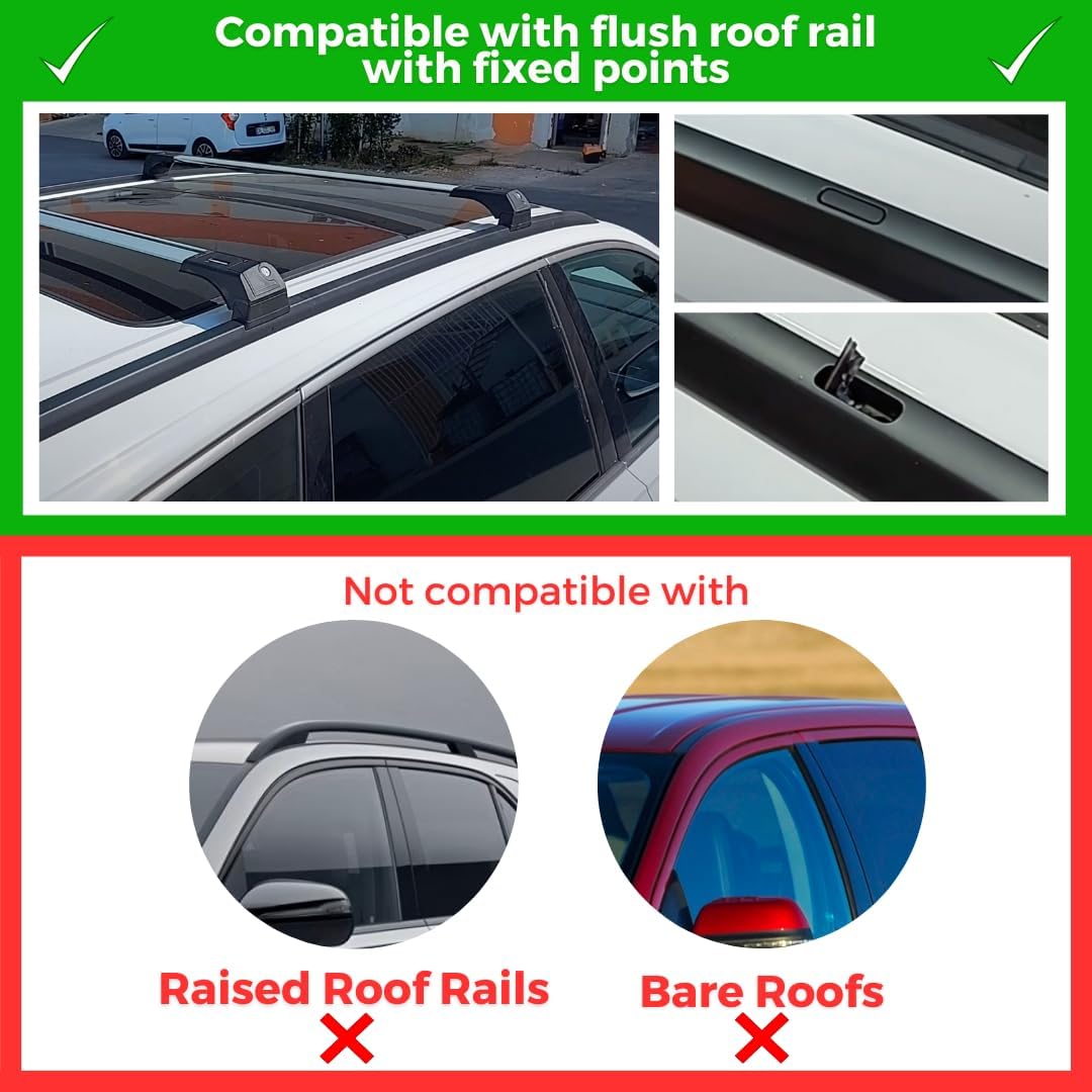 Barras transversales de techo para Audi Q7 2016-2024  Barras transversales de aluminio con bloqueo antirrobo para techo  Compatible con techos de