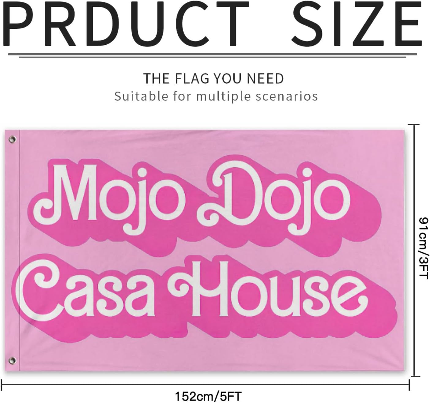 Mojo Dojo – Bandera de casa divertida con memes, para colgar en la pared, para dormitorio universitario, dormitorio, sala de estar, dormitorio,