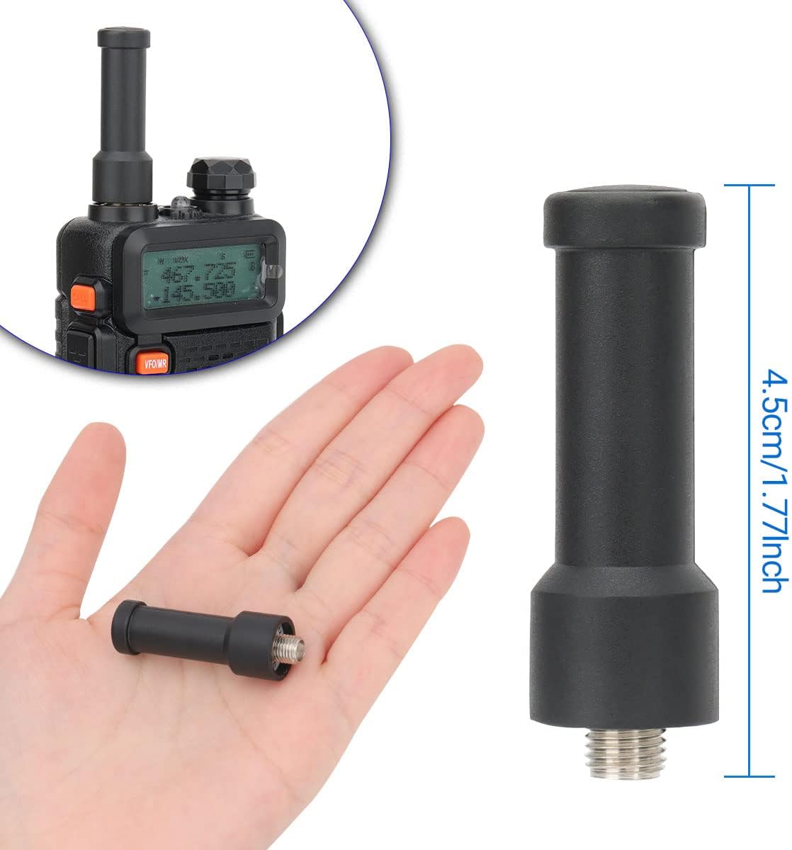 BaoFeng Mini antena corta Walkie Talkie SMA- Hembra UHF 400-470MHz Antena de largo alcance de alta ganancia para Baofeng BF-888S, UV-5R, UV-82,