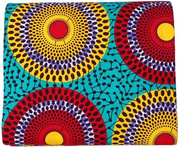 Tela africana 100% algodón Ankara cera impresión tela 6 yardas tela para vestido de fiesta 1214