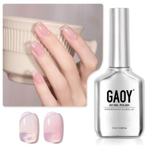 GAOY Jelly Nude – Esmalte de uñas en gel, 0.6 onzas líquidas, esmalte de gel translúcido de cristal rosa transparente, curado con luz UV para arte GAOY Jelly Nude – Esmalte de uñas en gel, 0.6 onzas líquidas, esmalte de gel translúcido de cristal rosa transparente, curado con luz UV para arte