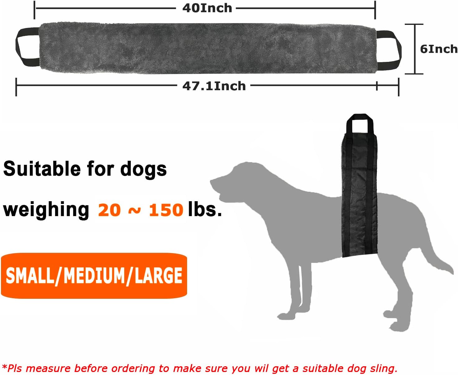 Arnés de elevación para perros para patas traseras, cómodo soporte para patas traseras para perros grandes para ayudar a los perros grandes a subir