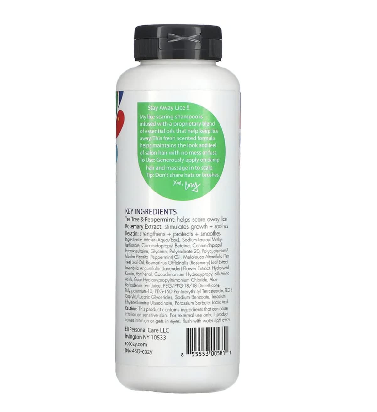 SoCozy Boo! Champú para el cabello de los niños, tratamiento eficaz de piojos (10.5 onzas líquidas) ahuyenta los piojos con aceites de árbol de té,