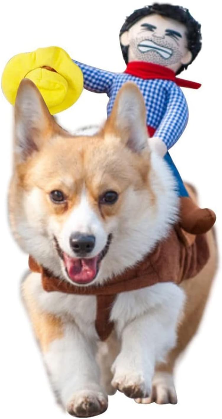 iSmarten Disfraz de vaquero para perro, disfraz de caballero estilo muñeca, sombrero de Halloween, disfraz de mascota (XL)