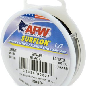 American Fishing Wire Surflon Nylon Coated 1×7 Stainless Steel Leader Wire – Fishing Leader Line for Saltwater, 10lb Test – 250lb Test in Bright, American Fishing Wire Surflon Nylon Coated 1×7 Stainless Steel Leader Wire – Fishing Leader Line for Saltwater, 10lb Test – 250lb Test in Bright,