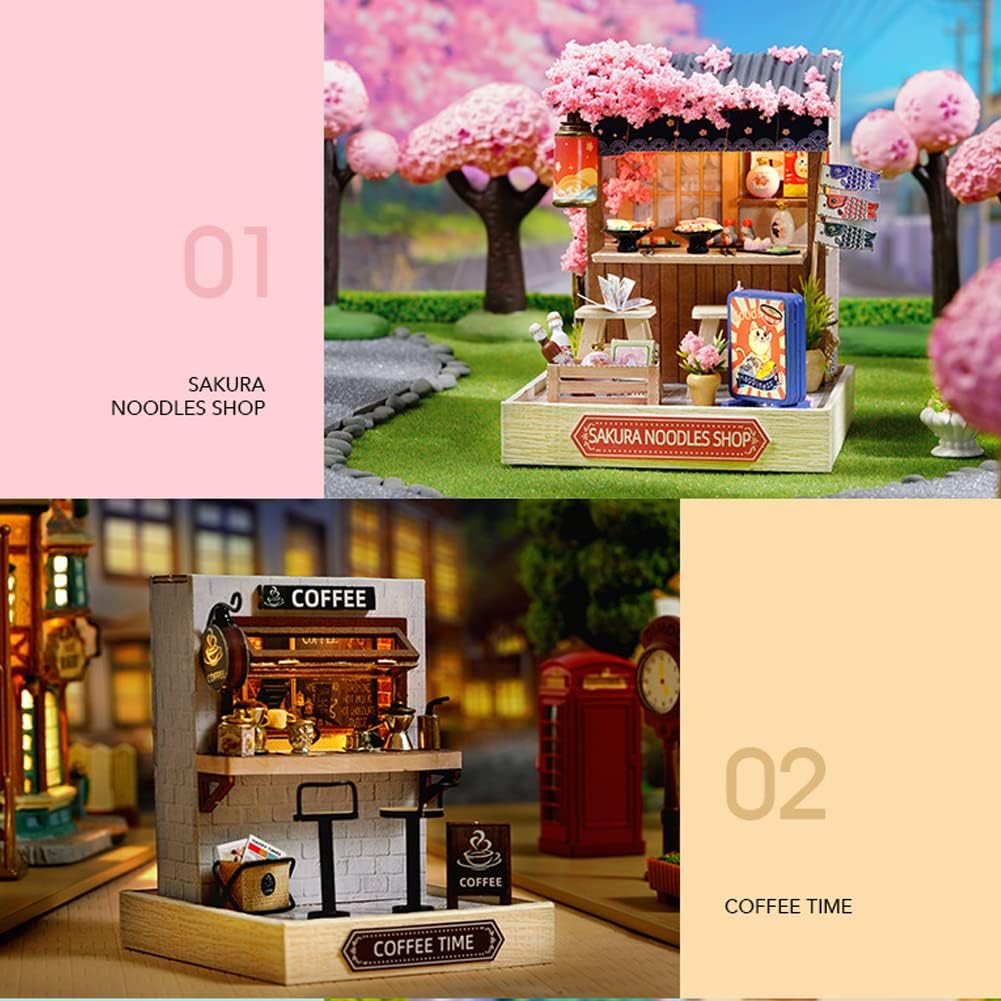 Mini casa de muñecas de madera a escala 124, a prueba de polvo, kit de casa de muñecas en miniatura con muebles para niños, adolescentes y adultos