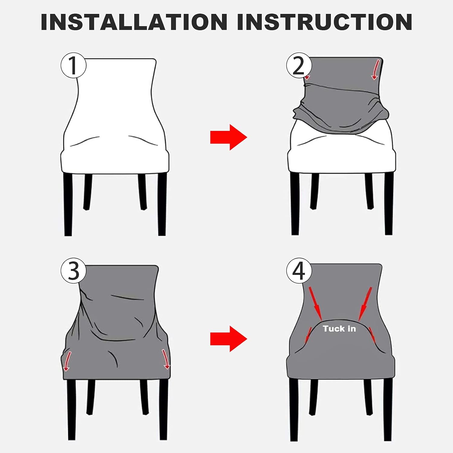 MIFXIN Wingback – Fundas para silla lateral de comedor, paquete de 2 fundas elásticas de terciopelo para silla inclinada, fundas de asiento para