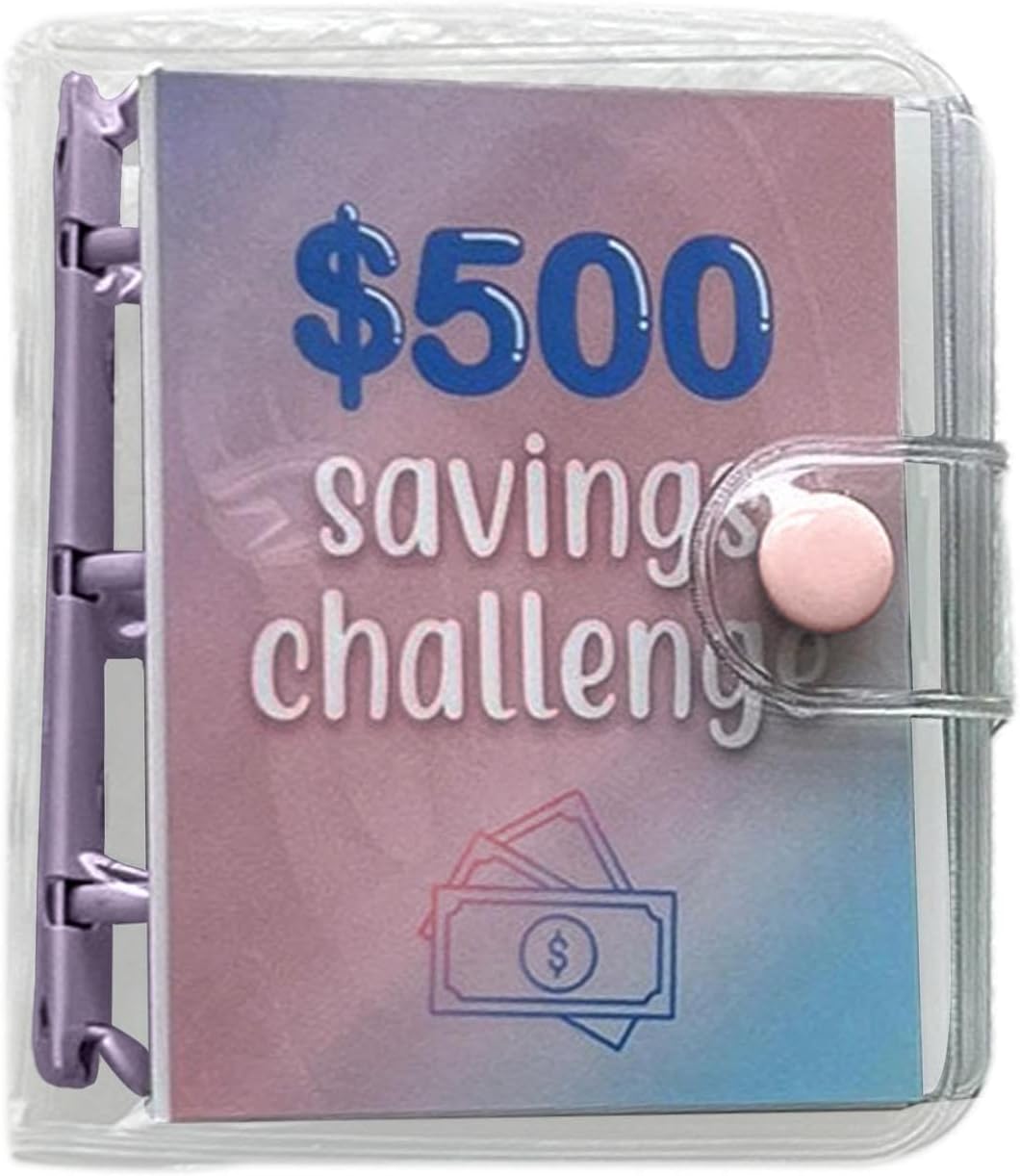 Carpeta de desafío de ahorro de 500 ahorros, carpeta de ahorro de dinero, libro de desafíos de ahorro con sobres, desafío de ahorro de sobres, mini