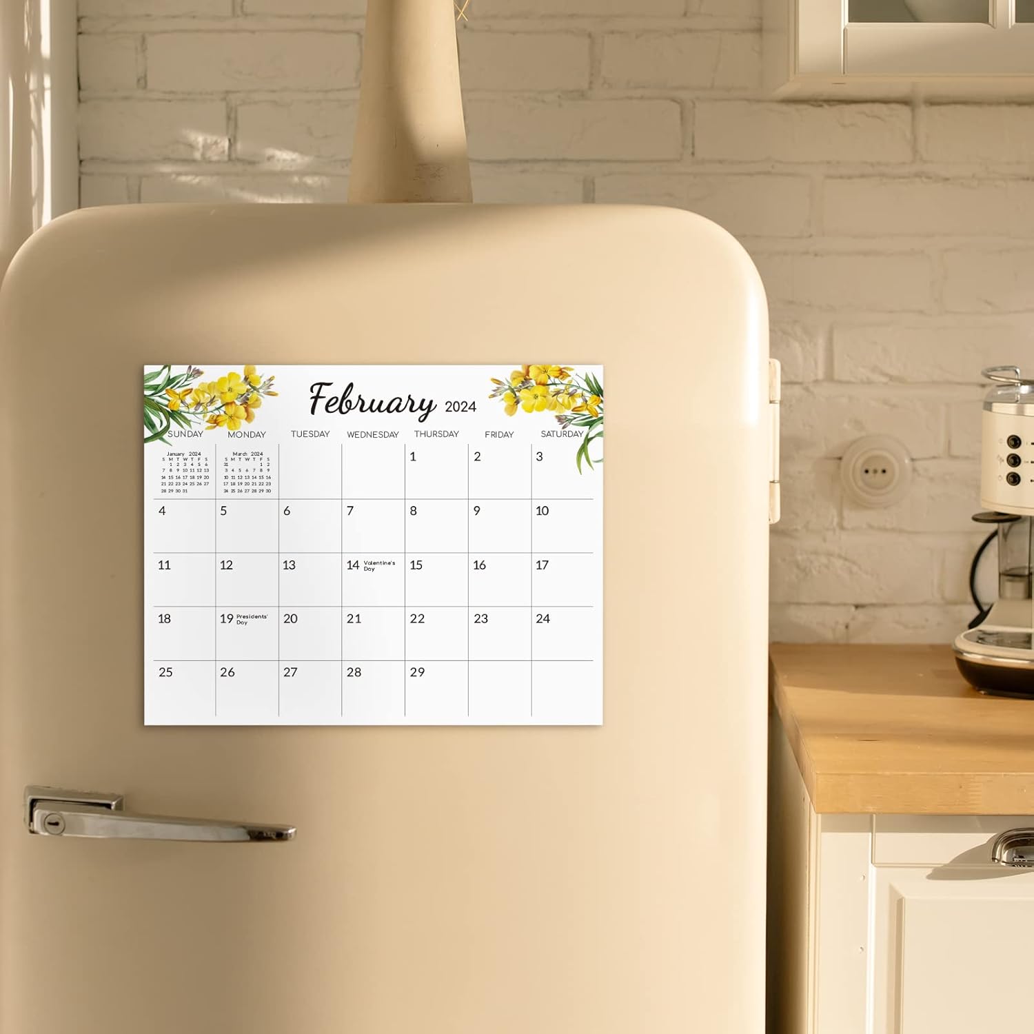 Magnetic Calendar for Refrigerator, 10″x 8″ Fridge Calendar from JAN. 2024- DEC. 2025,Paper Calendar 2024-25 Prefect for Planning and Organizing