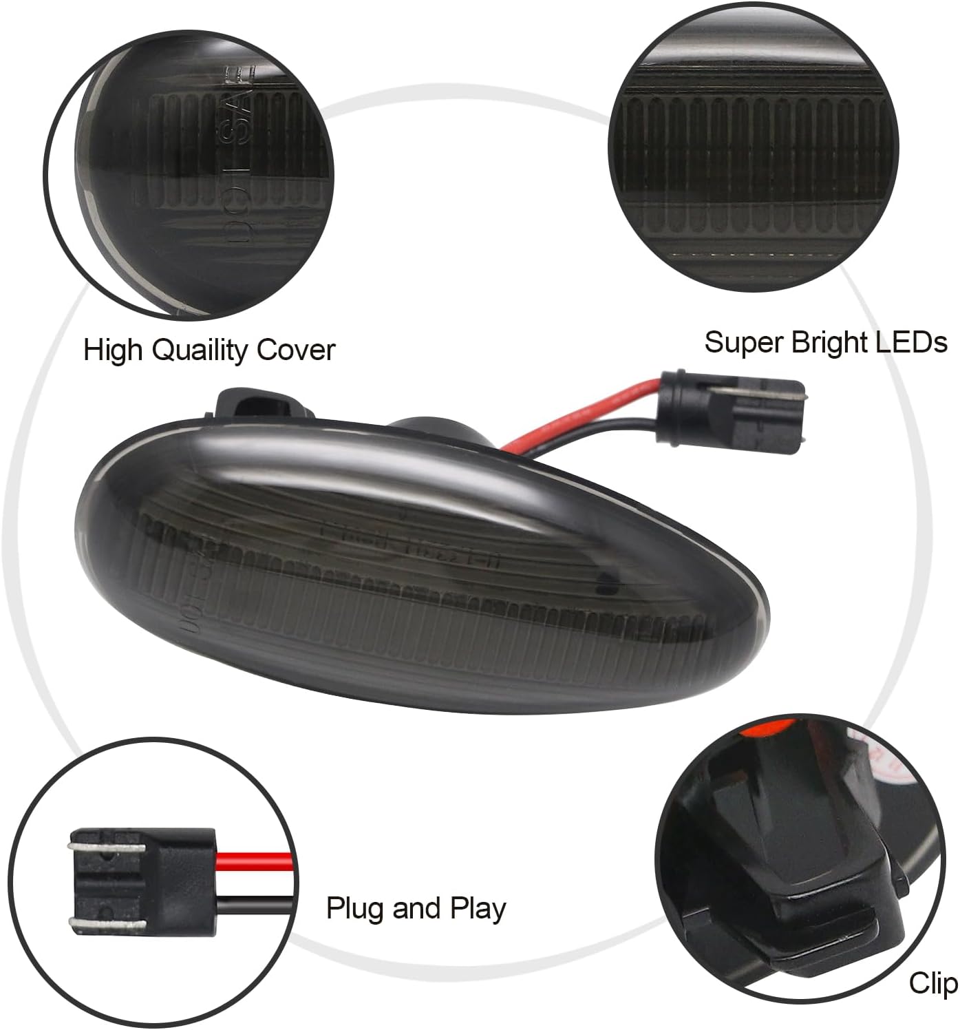 AUYICH Luces LED de posición laterales compatibles con Silverado Sierra 2500HD 3500HD 1999-2014 de repuesto, luces indicadoras traseras rojas