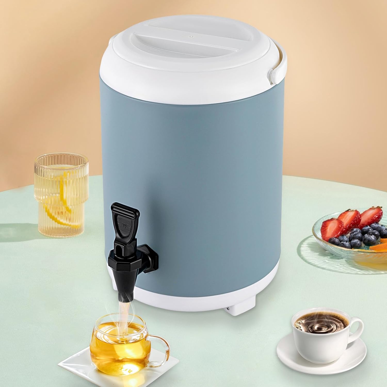 Dispensador de bebidas aislado de acero inoxidable de 1.9 galones, dispensador de bebidas para fiestas, dispensador portátil de bebidas heladas,