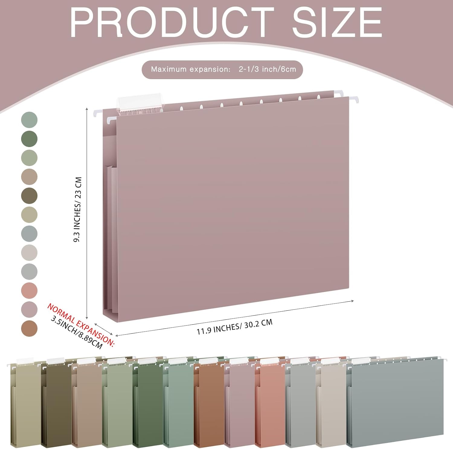 Yaomiao 36 carpetas colgantes expansibles de capacidad extra de colores, tamaño carta, 3.5 pulgadas, carpeta colgante de expansión con etiqueta