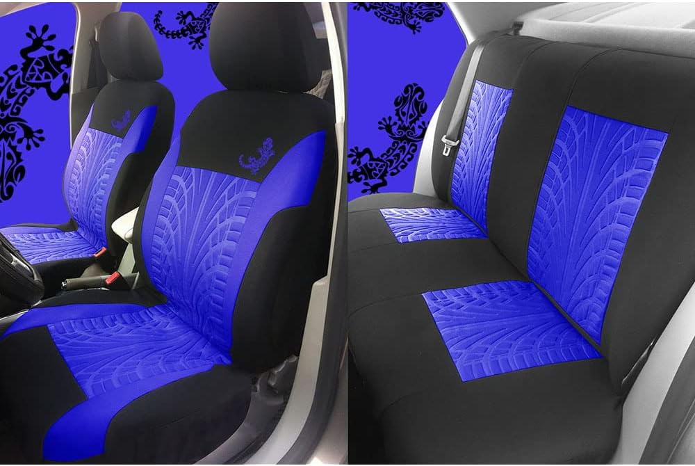Alfombrillas de coche para Mazda 2 Mazda2 2007-2019, fundas de asiento azules para sedán, camión, SUV, 1 juego de fundas de asiento de tela de