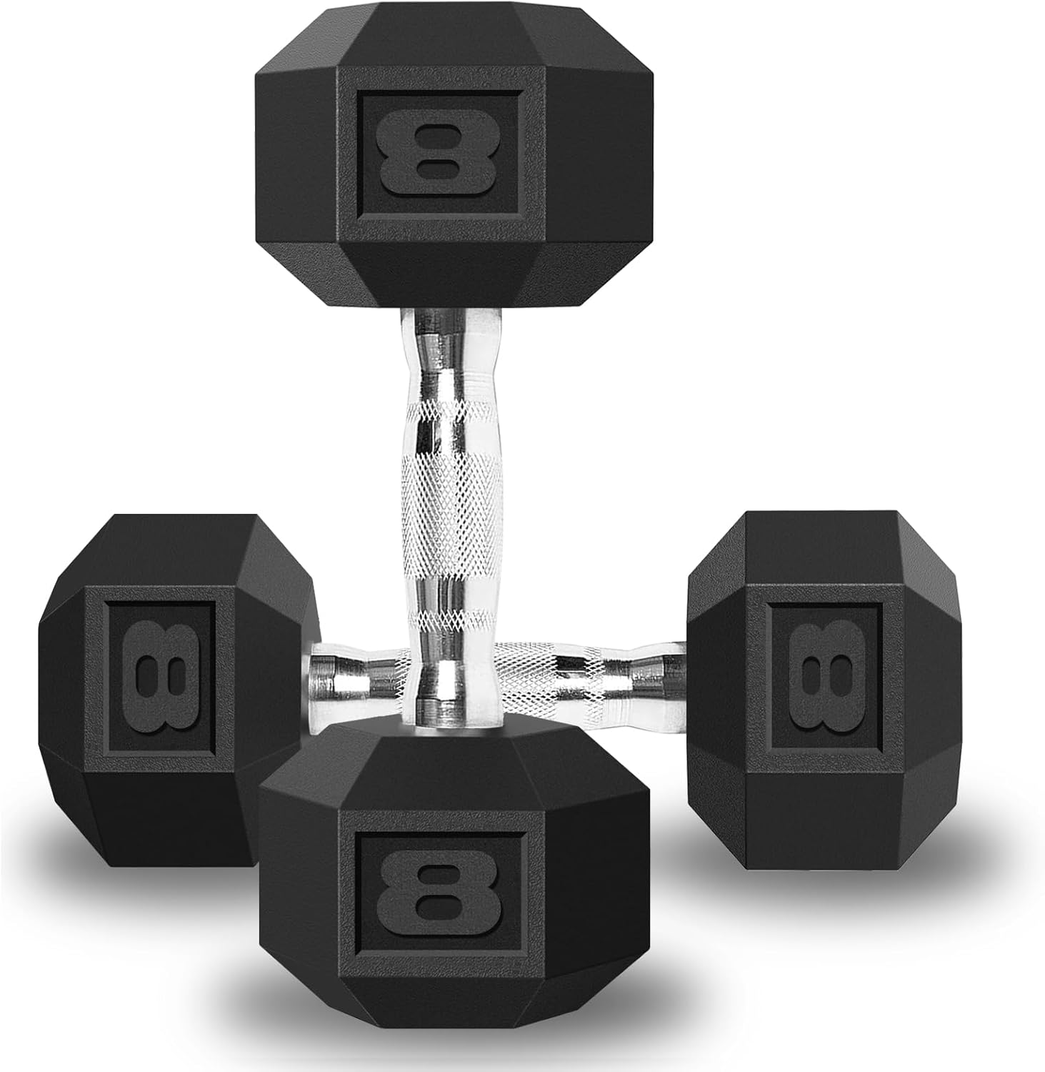 Balelinko Mancuerna de hierro fundido con agarre de goma con mango antideslizante, equipo de entrenamiento de fuerza, accesorios de gimnasio en