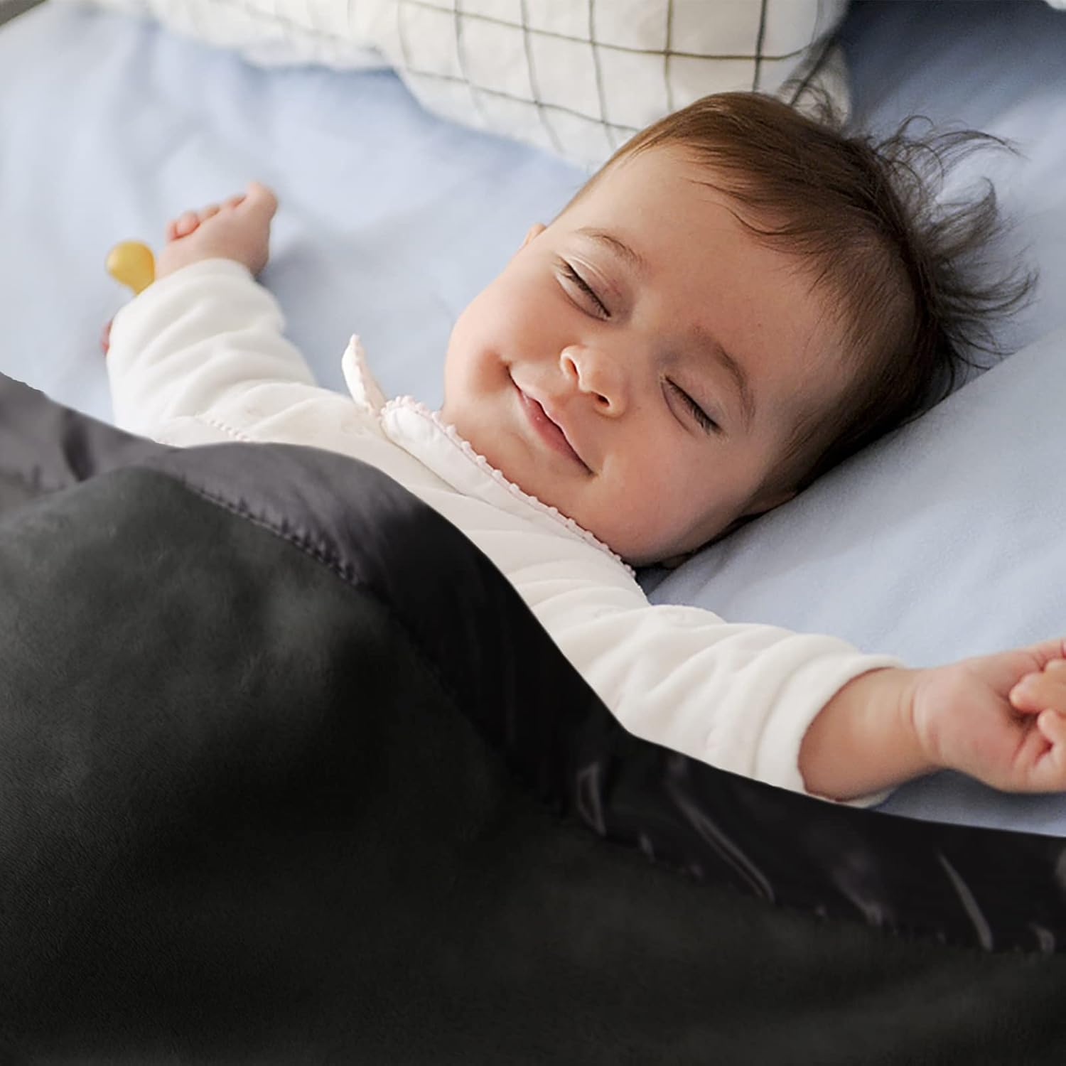 Pro Goleem Manta de vellón para bebé con ribete satinado de 2 pulgadas, manta de felpa suave antiestática para niños y niñas, regalos de Navidad