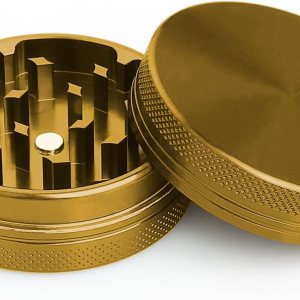 Spice Grinder Crasher – Molinillo de especias de tamaño portátil de 2 pulgadas con tapa magnética, color dorado Spice Grinder Crasher – Molinillo de especias de tamaño portátil de 2 pulgadas con tapa magnética, color dorado