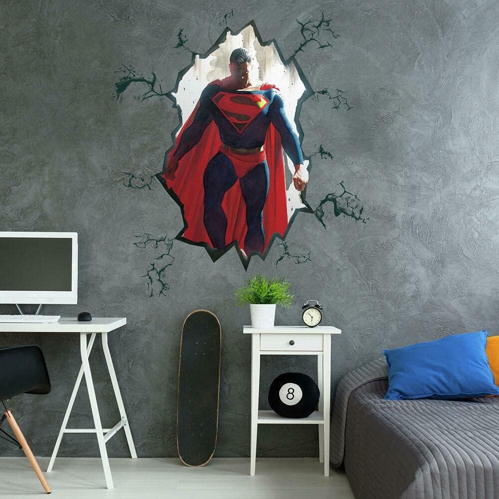 RoomMates RMK4945TBM Alex Ross Superman – Calcomanía de pared gigante agrietada