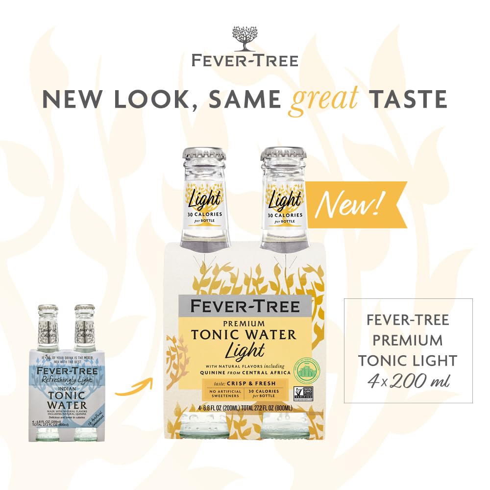 Fever-Tree – Agua tónica refrescante, ligera, 4,8 L (paquete de 24)